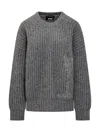 Msgm Embellished Crew-neck Jumper In Grey
