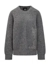 Msgm Embellished Crew-neck Jumper In Grey