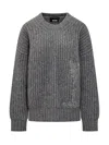 Msgm Embellished Crew-neck Jumper In Grey