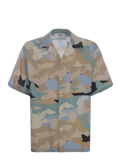 MSGM SHIRT MSGM CAMO MADE OF COTTON POPLIN