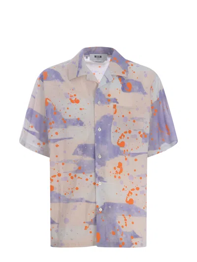 Msgm Camouflage Print Shirt In Multicolor