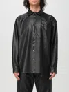 Msgm Synthetic Leather-look Shirt With Applied Pocket In Schwarz