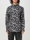 Msgm Pixelated Rose Print Shirt In Schwarz