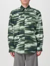 Msgm Abstract-print Long-sleeve Shirt In Grün