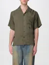 Msgm Logo-embroidered Shirt In Military