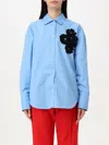 Msgm Shirt  Woman Color Gnawed Blue In Blue