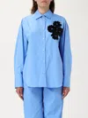 Msgm Shirt  Woman Color Gnawed Blue In Blue