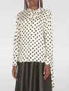 Msgm Polka Dot-print Gathered-detail Shirt In Ivory