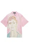Msgm X Luke Edward Hall Illustration Style-print Shirt In Pink