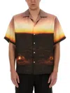 Msgm Graphic-print Satin Shirt In Multi