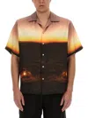 Msgm Graphic-print Satin Shirt In Multicolor