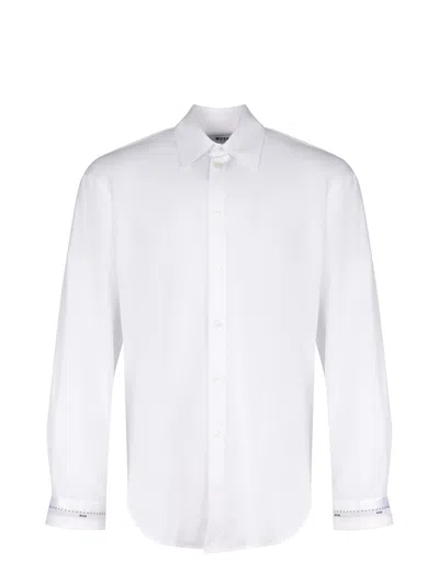 Msgm Long Sleeve Shirt In White