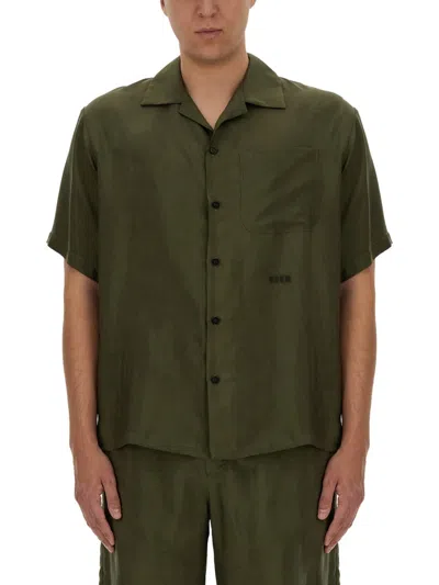 Msgm Shirt With Logo In Animal Print