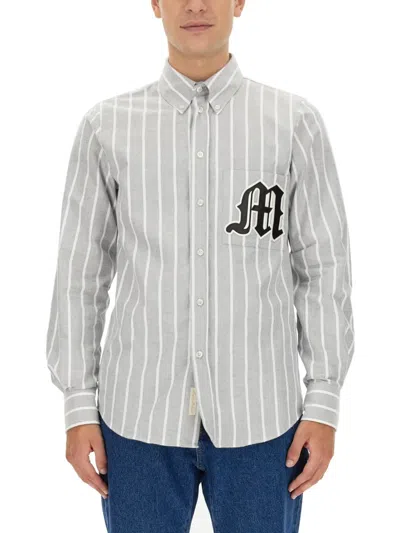 Msgm Shirt With Logo In Gray