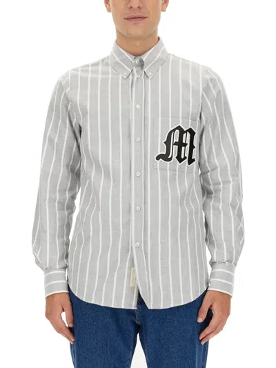 Msgm Shirt With Logo In Gray