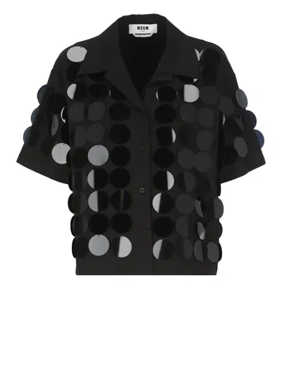 Msgm Shirt With Maxi Paillettes