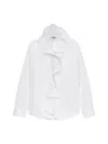 Msgm Ruffle-detail Shirt In White