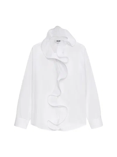 MSGM SHIRT WITH "RUFFLE" DETAIL