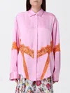 Msgm Pink Regular Lace Shirt In Pink