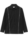 Msgm Zip-detail Long-sleeve Shirt In Black