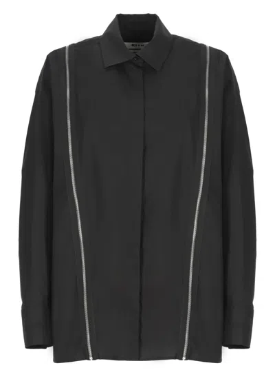 Msgm Cotton Shirt In Black