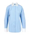 Msgm Shirts Light Blue In Brown