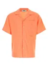 Msgm Blend Shirt With Short Sleeves And Chest Pocket In Orange