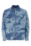 Msgm Unique Print Denim Shirt In Printed