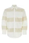 Msgm Cotton Shirt With Sheer Panels And Button Cuffs In White