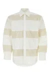 Msgm Cotton Shirt With Sheer Panels And Button Cuffs In White