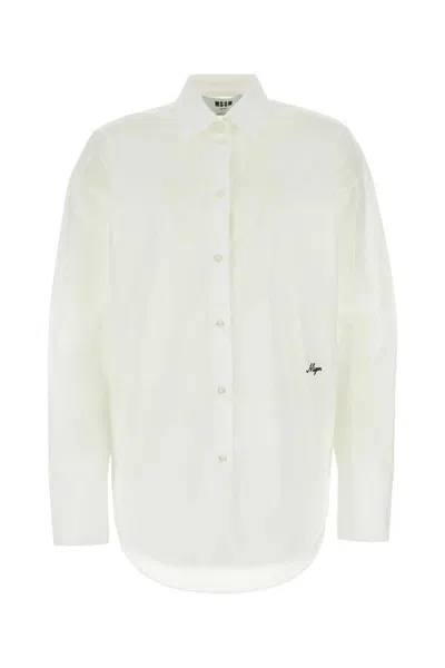 Msgm White Poplin Shirt