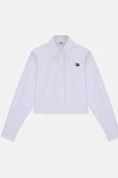 Msgm Shirts White In Bianco