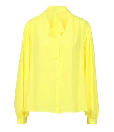Msgm Shirts Yellow In Animal Print