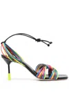 Msgm 75mm Multicolor Leather Sandals In Multicolor