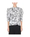 Msgm Star Pattern Cotton Poplin Shirt In White