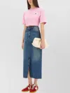 Msgm Short Drawstring Back Cropped T-shirt In Pink