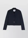 Msgm Navy Blue Short Jacket With Button Closure In Blue