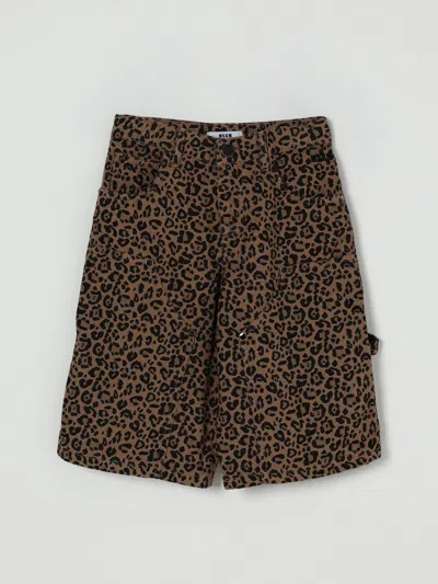 MSGM SHORT MSGM KIDS KIDS COLOR BROWN,H38463032