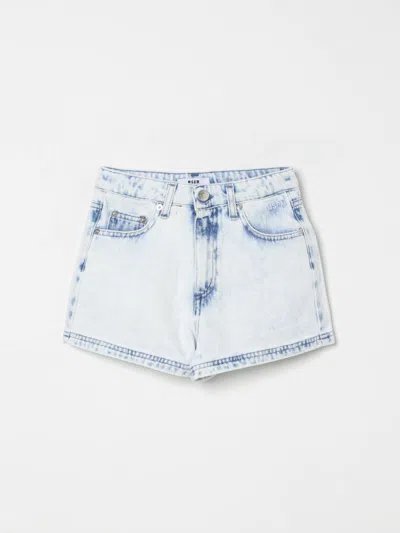 Msgm Short  Kids Kids Color Denim