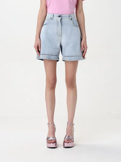 MSGM SHORT MSGM WOMAN COLOR BLUE,G65707009
