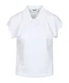 Msgm Short Sleeve Buttoned Polo Top In White