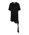 Msgm Short-sleeve Cotton T-shirt Dress In Black