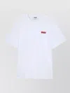 Msgm Short Sleeve Crew Neck Straight Hem T-shirt In White