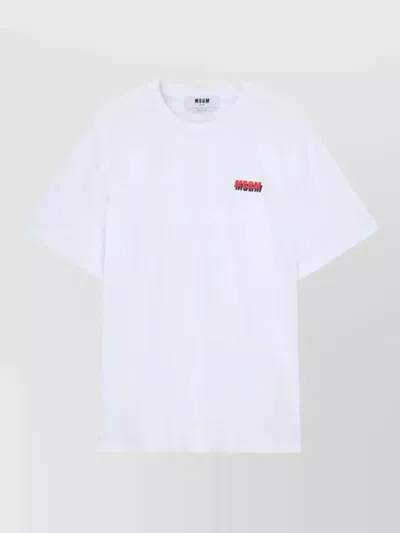 MSGM SHORT SLEEVE CREW NECK STRAIGHT HEM T-SHIRT