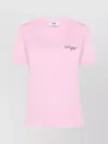 Msgm Short Sleeve Crew Neck T-shirt Design In Pink