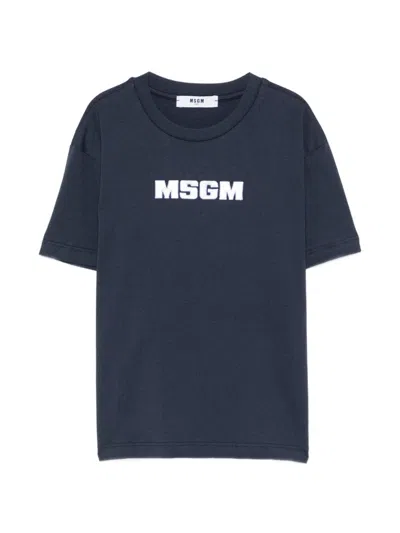 MSGM SHORT SLEEVE LOGO T-SHIRT WITH CREW NECK