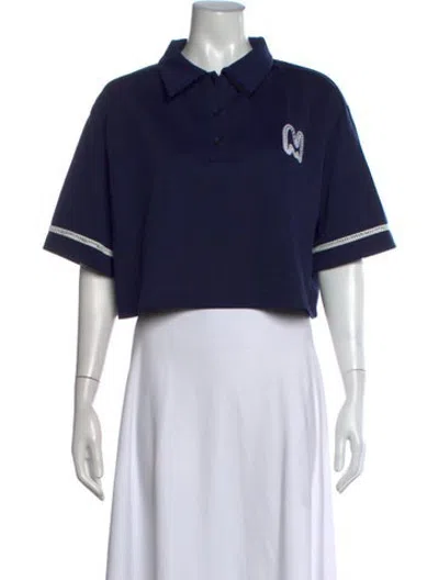 Pre-owned Msgm Short Sleeve Polo In Blue