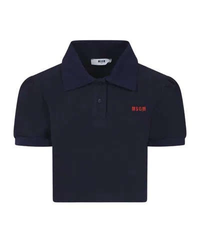 Msgm Short Sleeve Polo Shirt In Black