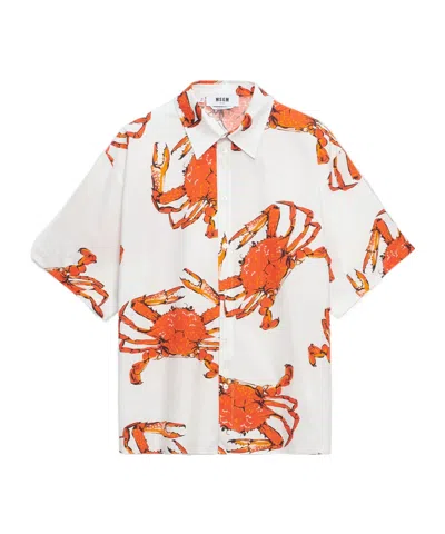 Msgm Short Sleeve Shirt In White