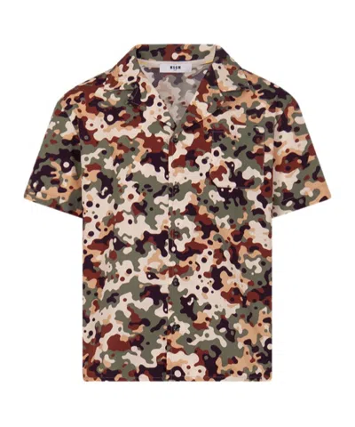 Msgm Kids' Short Sleeve Shirt In Multi